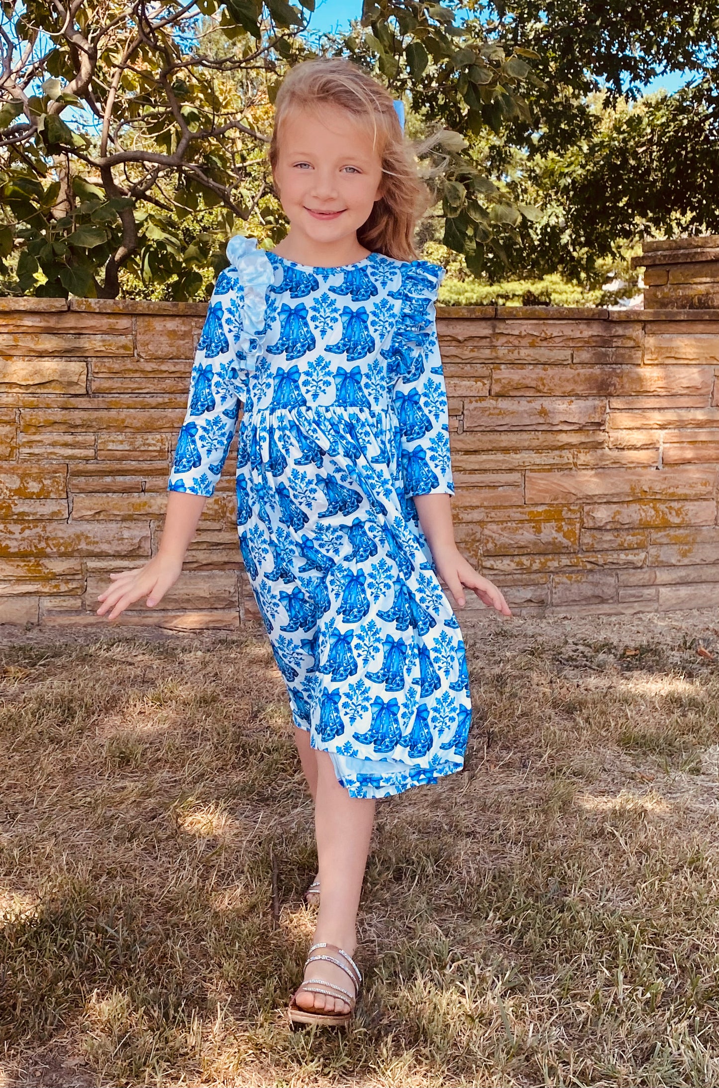 553- Blue Boots Dress