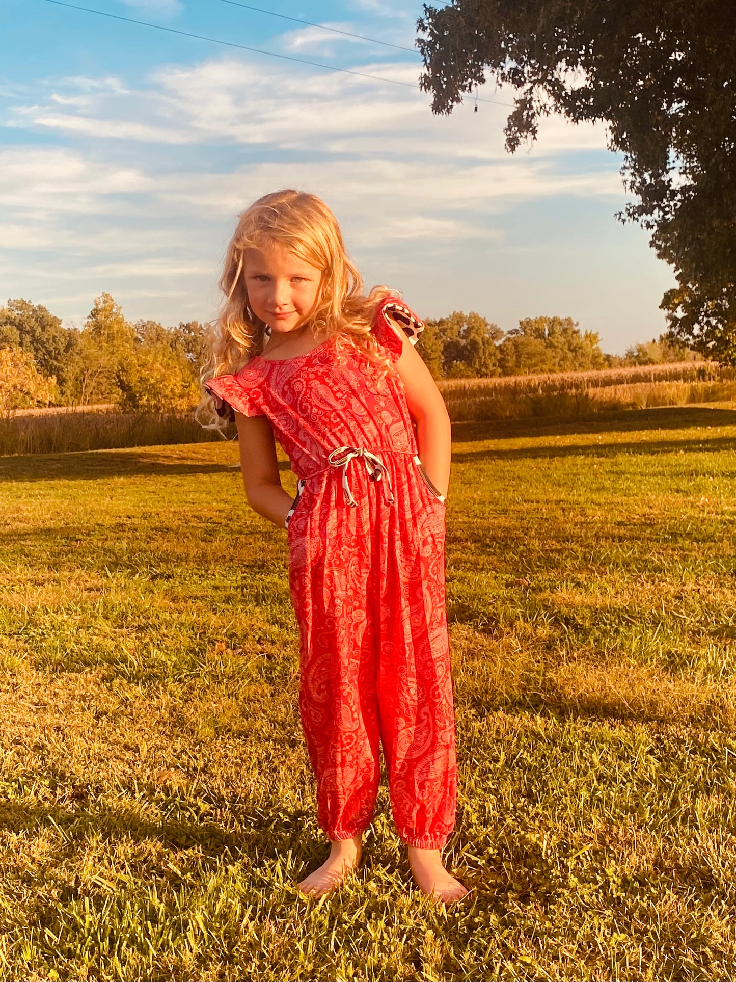 704 Red Bandana Jumpsuit