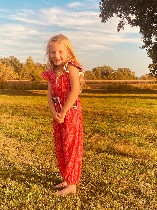 704 Red Bandana Jumpsuit