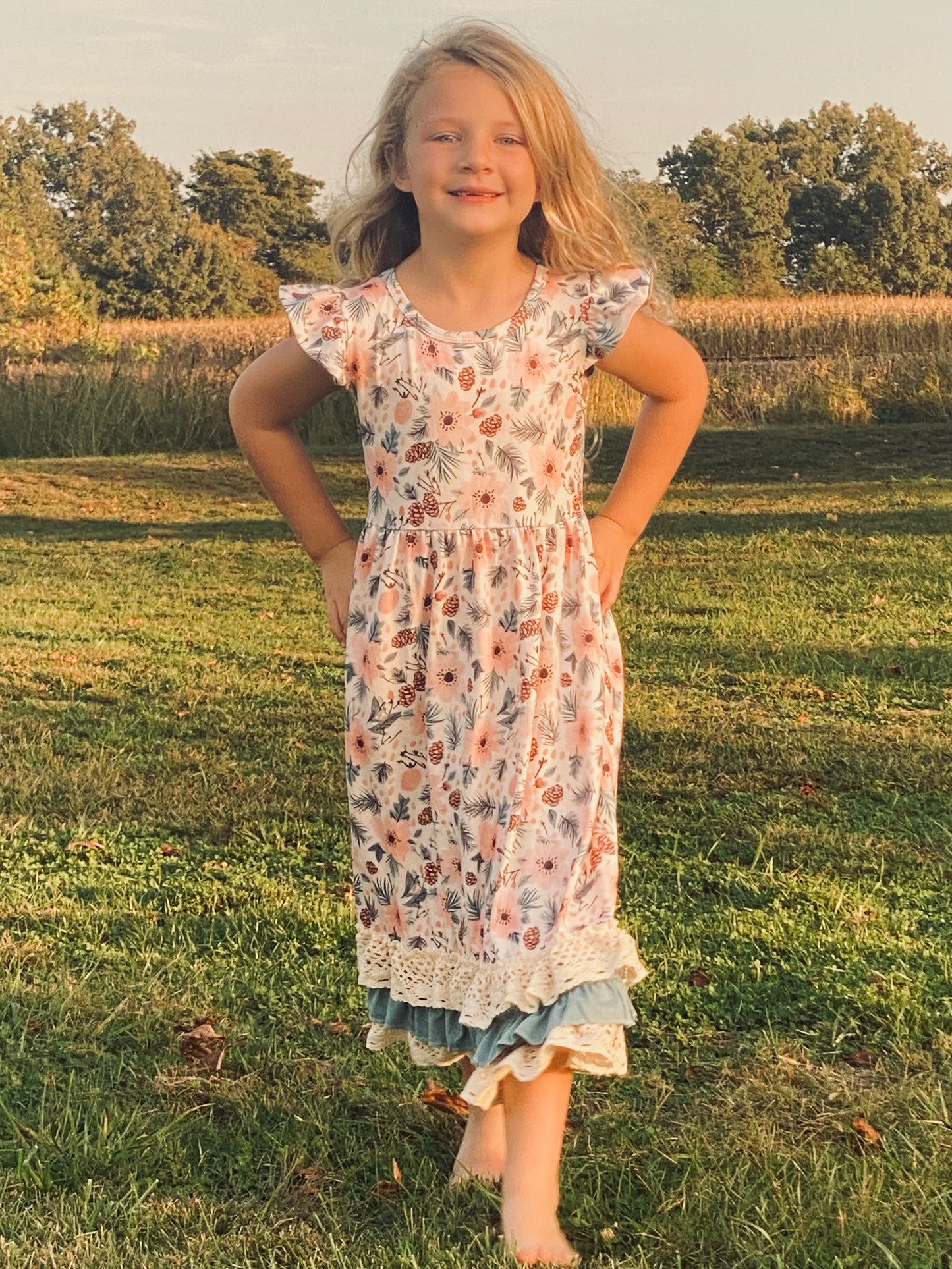 702 Pink Pinecone Maxi