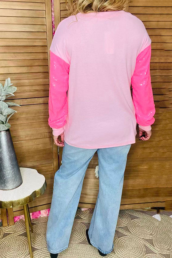 746 Christmas Pink Sequin Santa