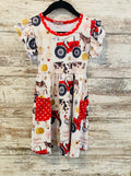532 Red Tractor Dress