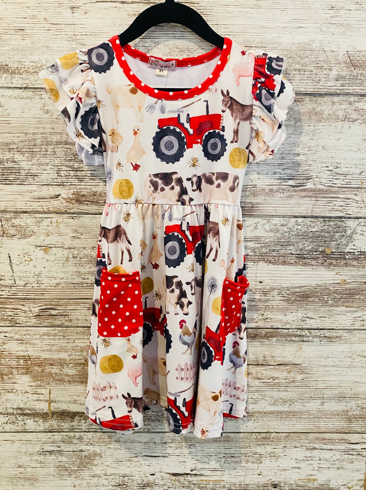 532 Red Tractor Dress