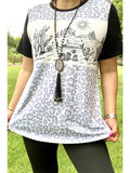 778 Cheetah Print Desert Sunset Top