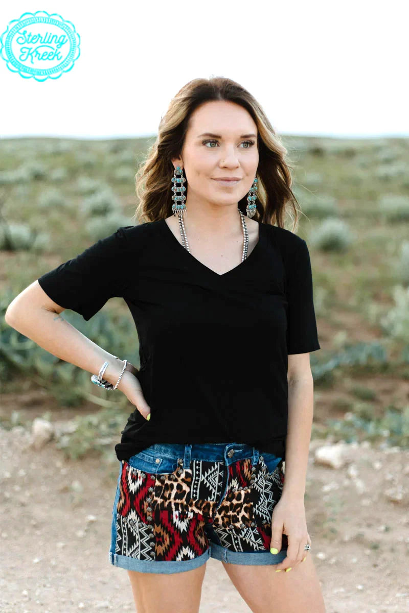 806 Patched Up Shorts- Leopard