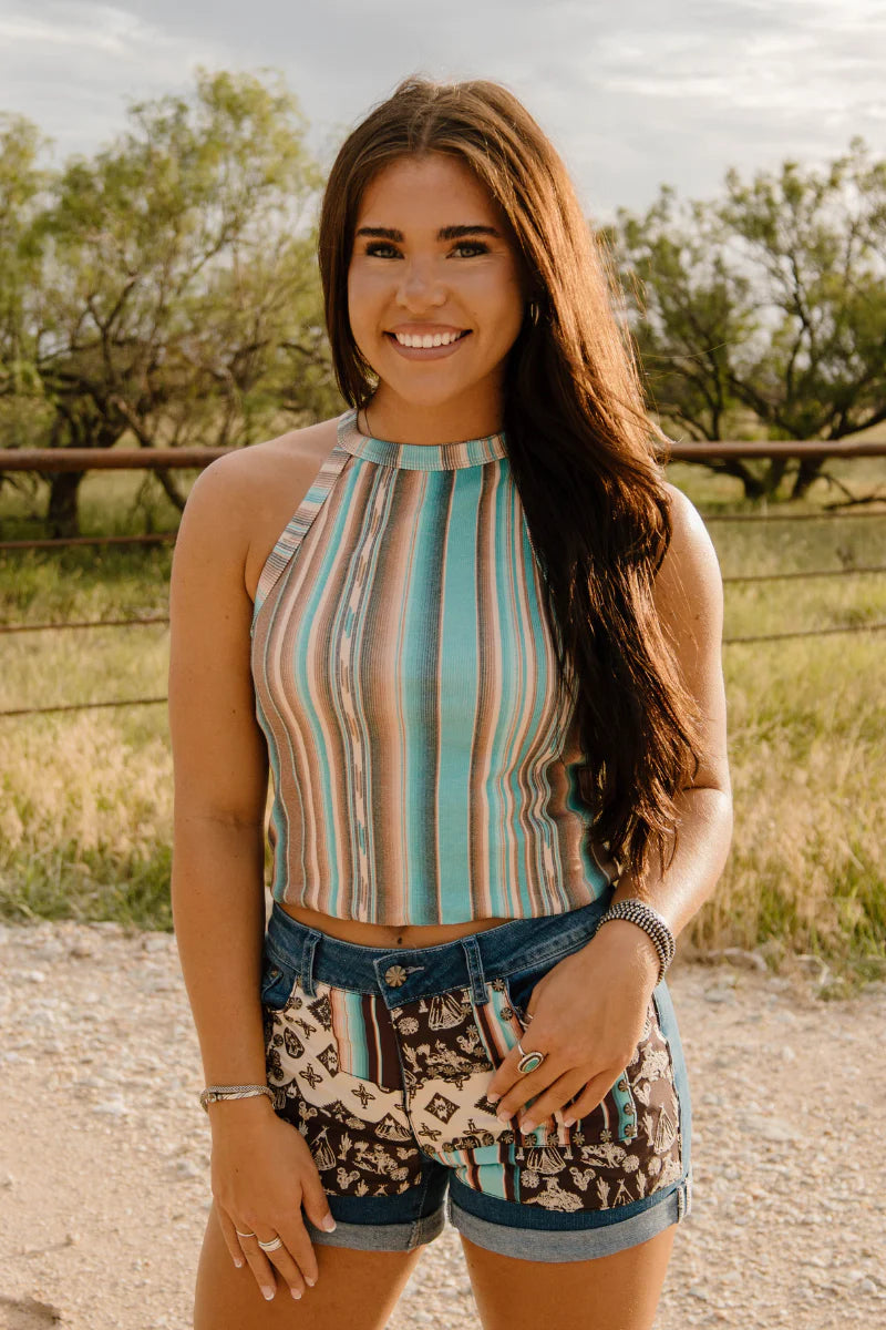 808 Patched up Shorts- Western