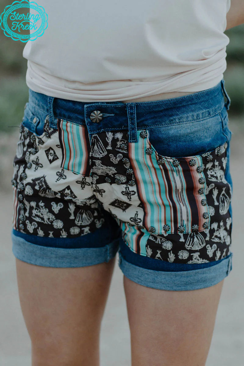808 Patched up Shorts- Western