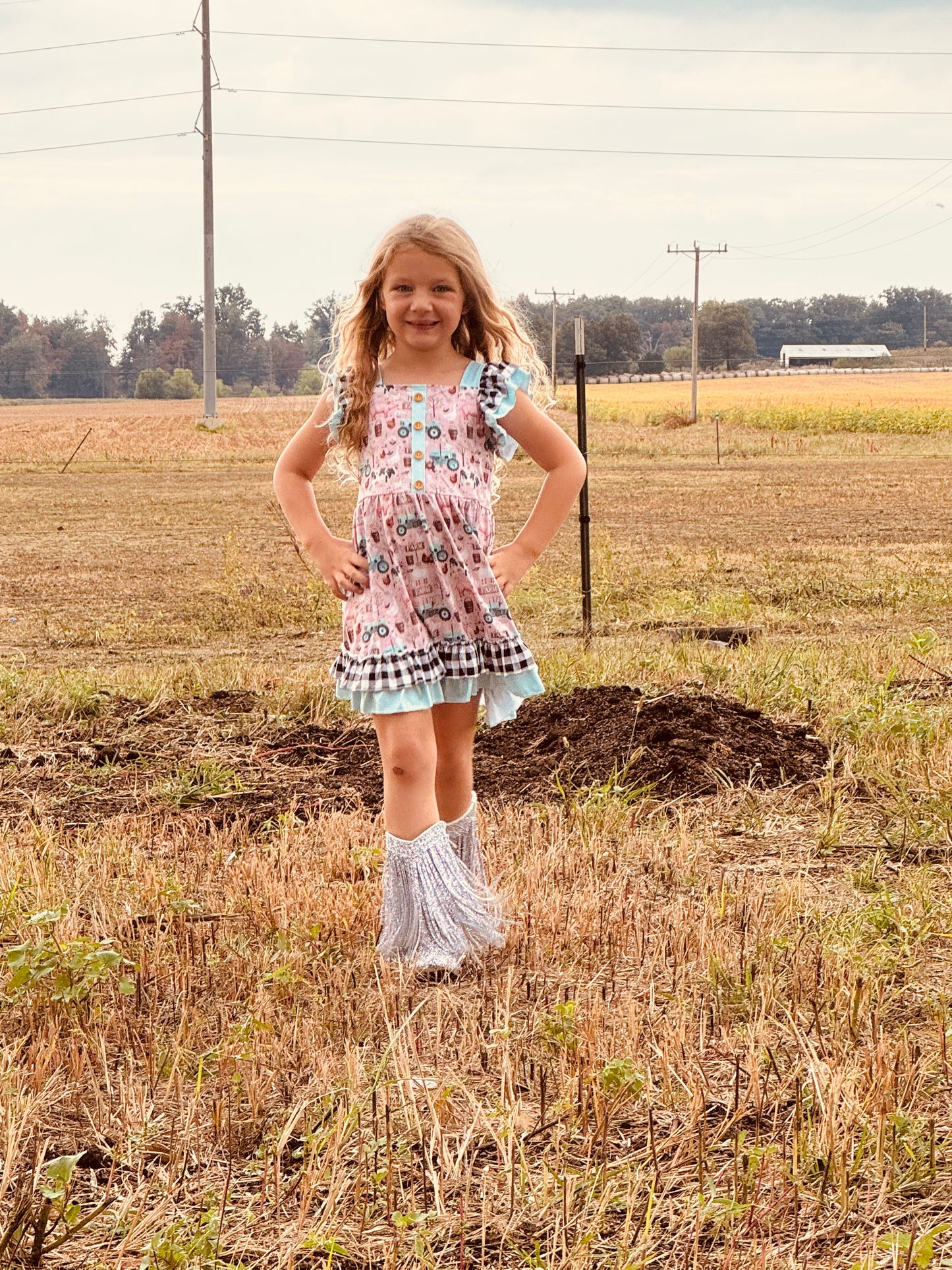 627 Light Pink Farm Dress