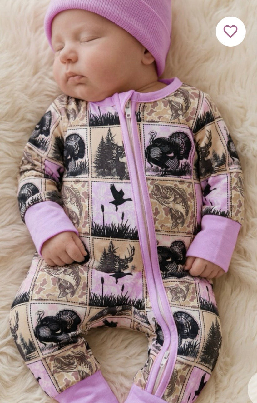 865 Hunting Season Patchwork Romper