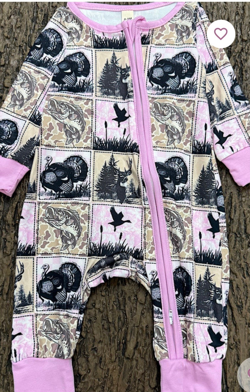 865 Hunting Season Patchwork Romper