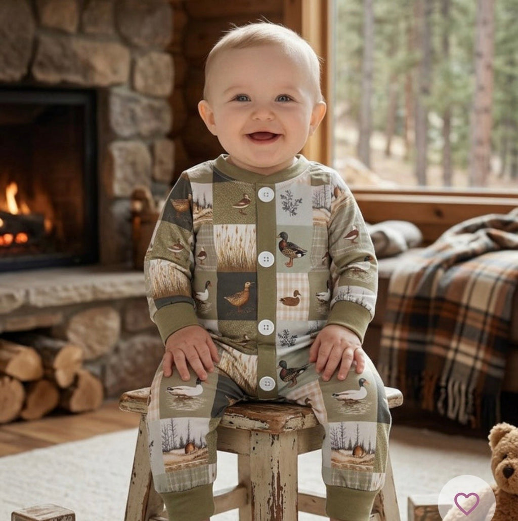 866 Duck Patchwork Romper