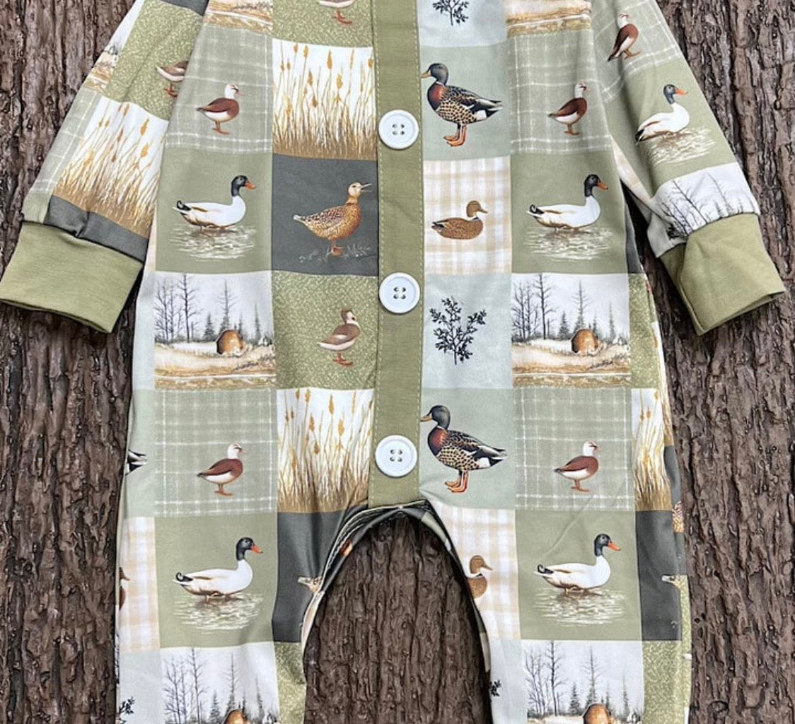 866 Duck Patchwork Romper