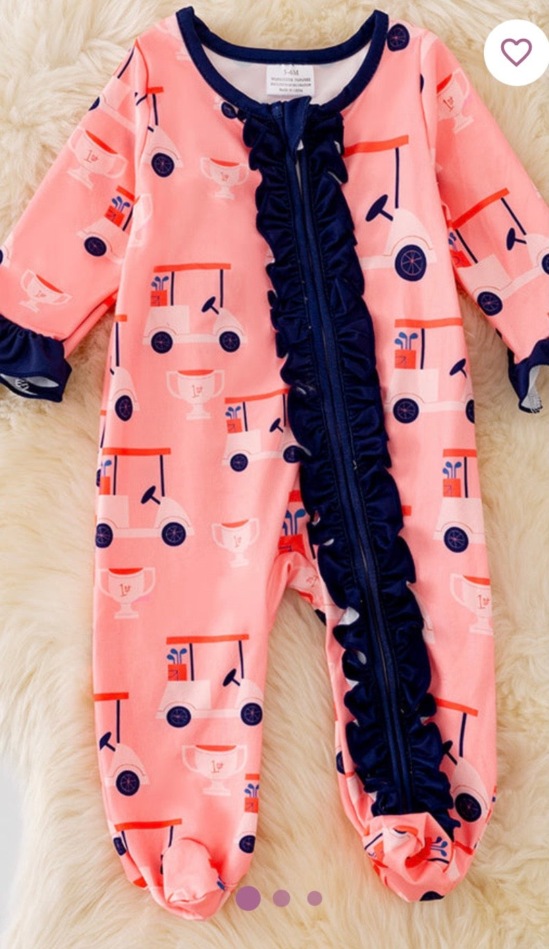 873 Pink Golf Romper