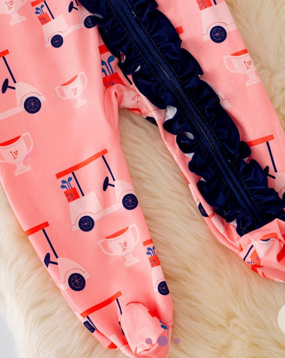 873 Pink Golf Romper