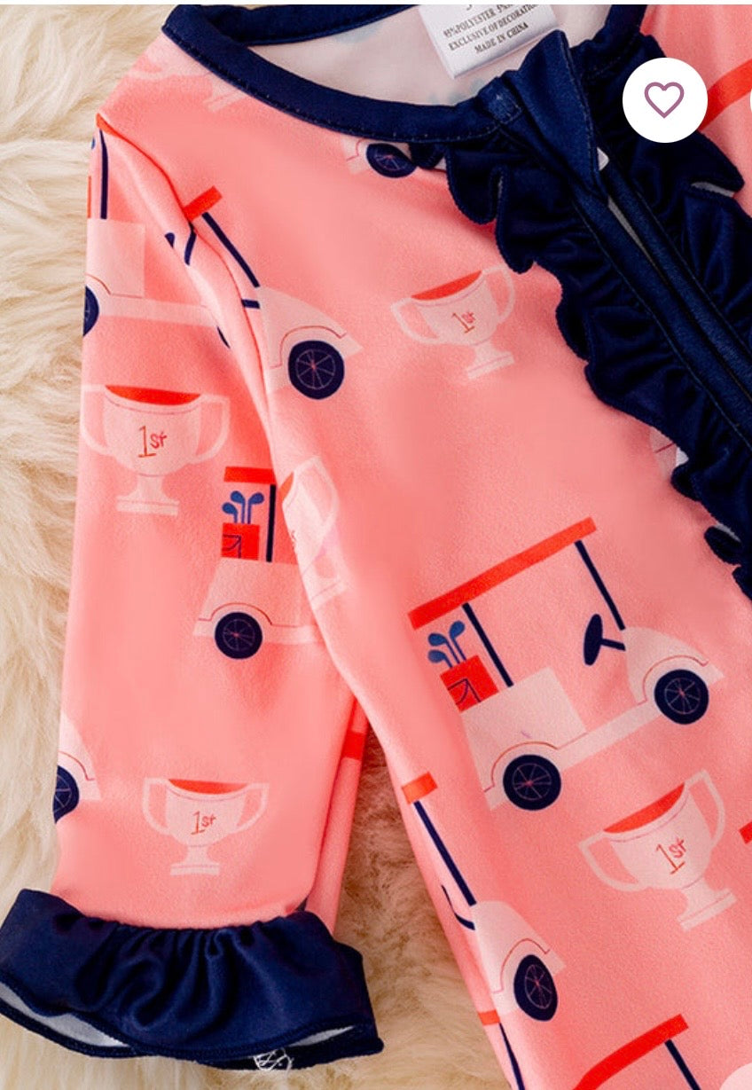 873 Pink Golf Romper