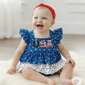 877 Floral Patriotic Romper