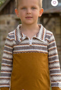881 Brown Multi-Print Pullover