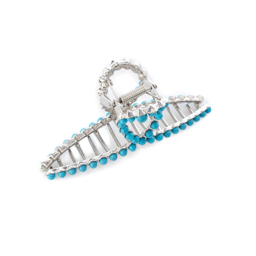 Azure Arc Hair Clip in Cerulean Blue
