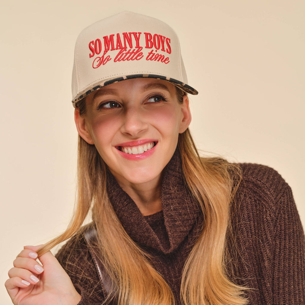 C.C SO MANY BOYS SO LITTLE TIME Letter Two Tone Trucker Hat