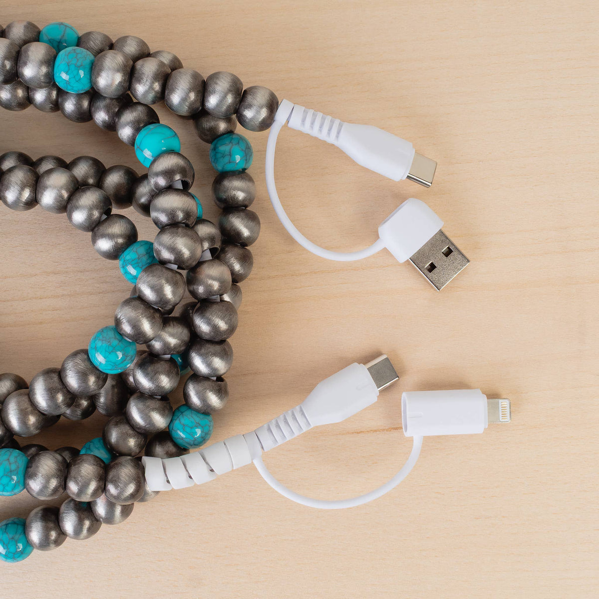 4-in-1 Extra Long Beaded Charging Cable