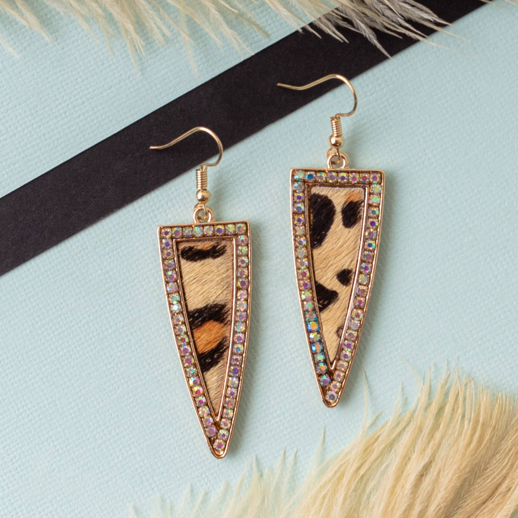 Triangle Animal Print Earrings