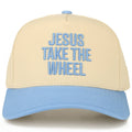 C.C JESUS TAKE THE WHEEL Letter on Two Tone Trucker Hat